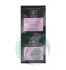 APIVITA EXPRESS PINK CLAY maschera viso detersione delicata con argilla rosa 2X8