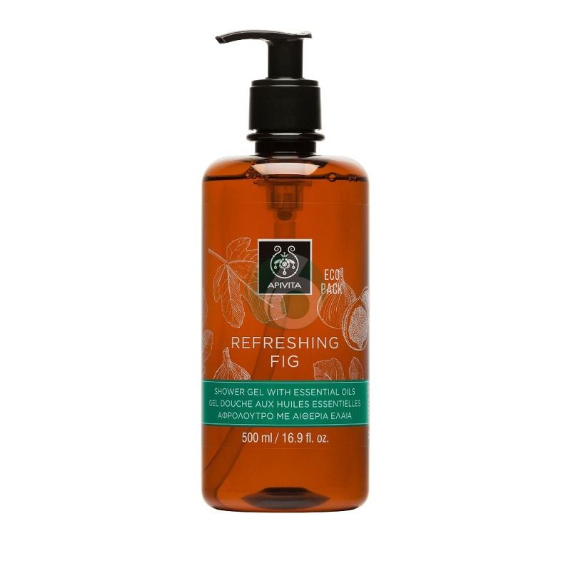 Apivita Refreshing Fig Shower Gel with Essential Oils - Ecopack 500ml