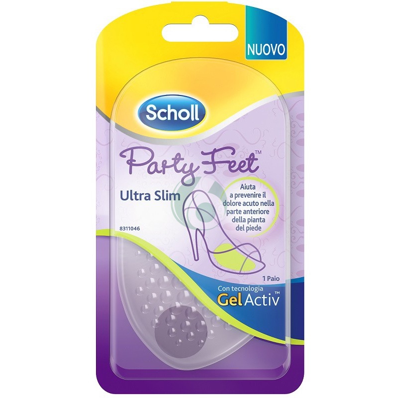 SCHOLL GEL ACTIV PARTY FEET ULTRA SLIM PIANTA ANTERIORE, 1 PAIO