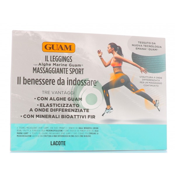GUAM LEGGINS MASSAGGIANTE SPORT ANTICELLULITE, TAGLIA S/M  (42-44), 1 PEZZO