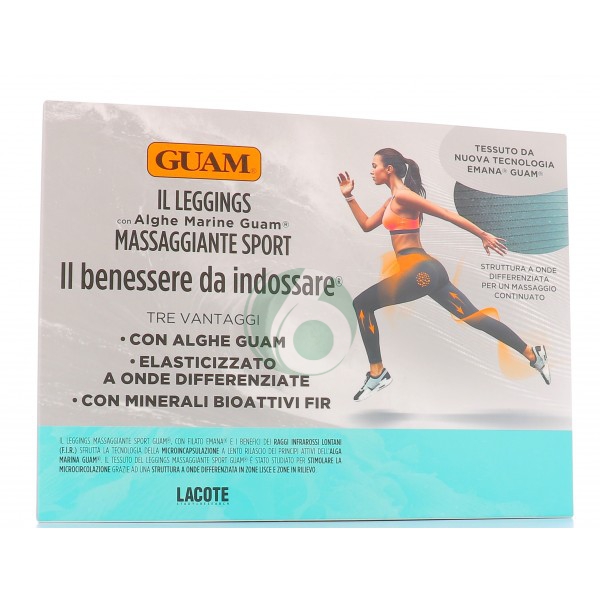 GUAM LEGGINS MASSAGGIANTE SPORT ANTICELLULITE, TAGLIA XS/S 38-40, 1 PEZZO