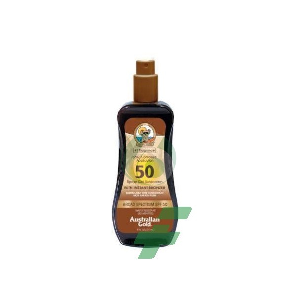 Australian Gold SPF50 Spray Gel Sunscreen BRONZER 237 ml