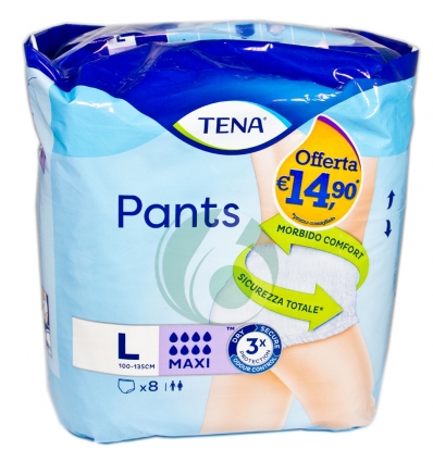 TENA PANTS - MAXI PANNOLONE PER INCONTINENZA TAGLIA LARGE, 8 PANNOLONI