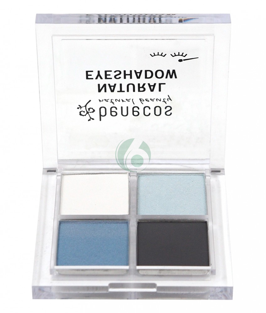 BENECOS NATURAL EYESHADOW PALETTE CON 4 OMBRETTI COLORE TRUE BLUE 004