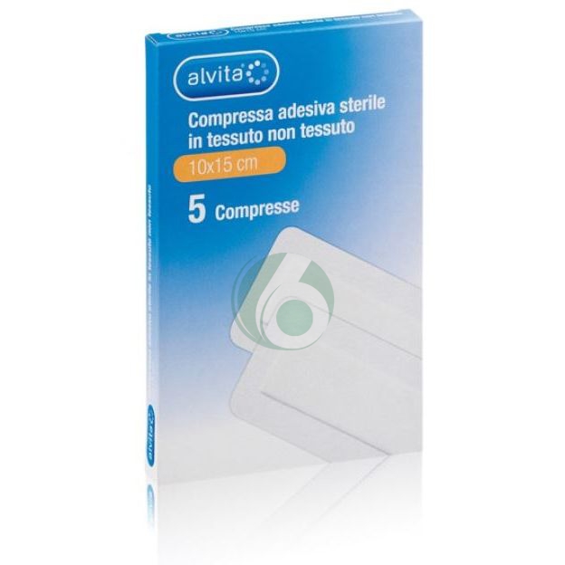 ALVITA COMPRESSA ADESIVA STERILE IN TNT 10 X 15 CM  5 COMPRESSE