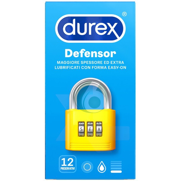 DUREX DEFENSOR - PRESERVATIVI EXTRA LUBRIFICATI, 12 PRESERVATIVI