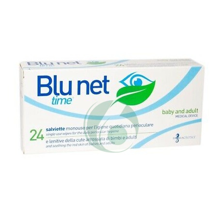 BLU NET TIME SALVIETTE MONOUSO PER IGIENE PERIOCULARE 24PZ