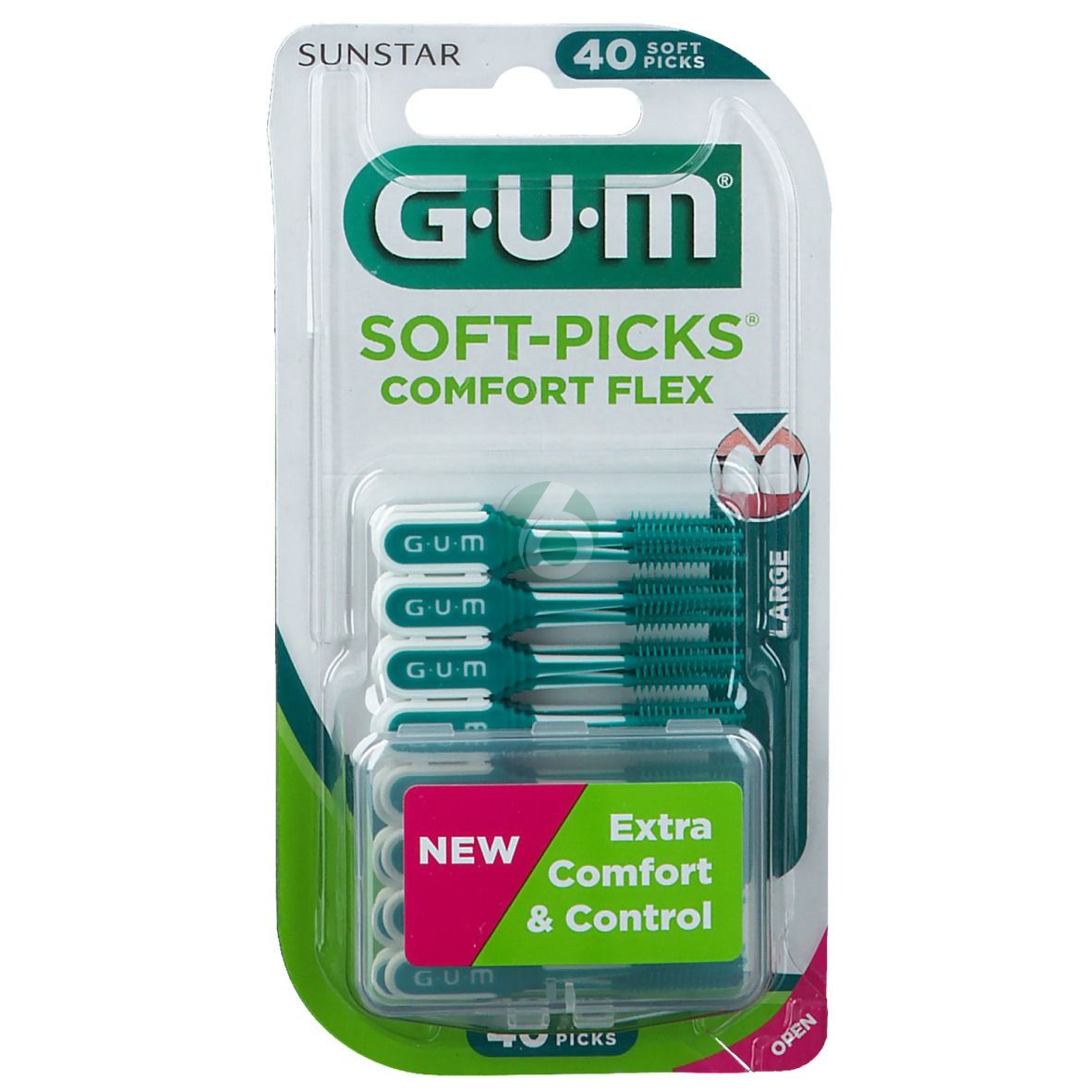 GUM SCOVOLINO SOFT-PICKS COMFORT FLEX PUNTA LARGA, 40 PEZZI