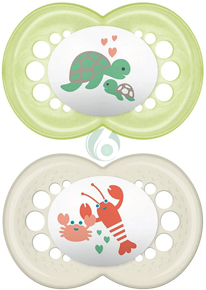 MAM SUCCHIETTO ORIGINAL 6+ MESI DEEP SEA IN SILICONE NEUTRO, 2 PEZZI