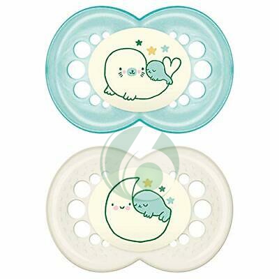 MAM 2 SUCCHIETTI ORIGINAL NIGHT 6+ MESI SILICONE NEUTRO