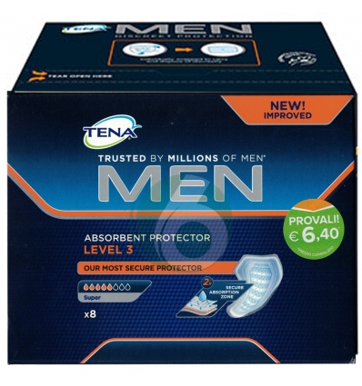 TENA MEN PROTEZIONE ASSORBENTE MASCHILE PER INCONTINENZA LIVELLO 3, 8 PEZZI