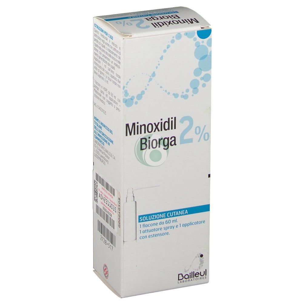 MINOXIDIL BIORGA 2% SOLUZIONE CUTANEA 1 FLACONE HDPE 60 ML CON POMPA SPRAY E APP