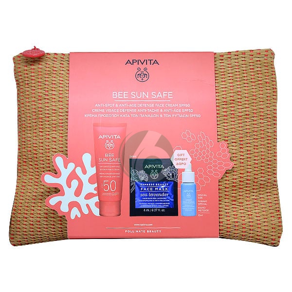 Apivita bee sun safe Borsello con Crema viso  anti macchie&antiage spf50