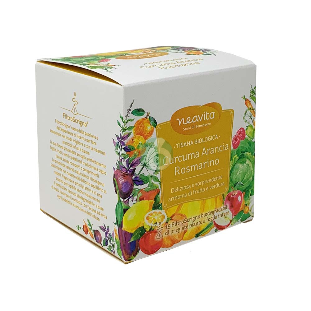 NEAVITA CURCUMA ARANCIA E ROSMARINO TISANA BIOLOGICA, 15 FILTROSCRIGNO