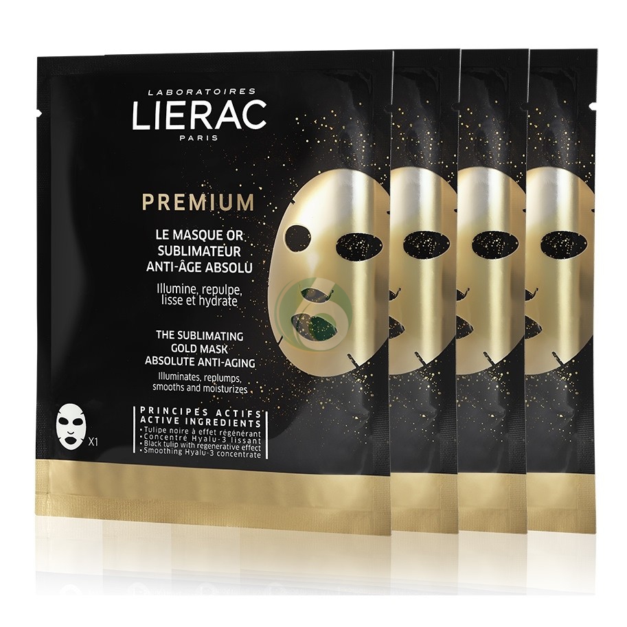LIERAC PREMIUM - LA MASCHERA ORO SUBLIMANTE ANTI ET GLOBALE, 4 MASCHERE DA 20ML