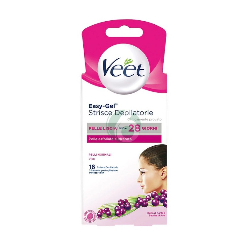 VEET STRISCE DEPILATORIE VISO 16PZ.PELLI NORMALI