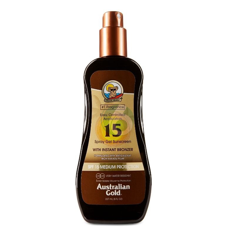 AUSTRALIAN GOLD SPF15 SPRAY GEL CON EFFETTO BRONZE