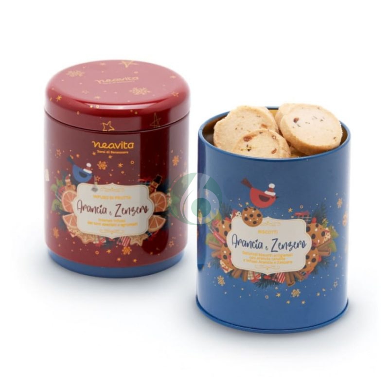 NEAVITA HEALTHY CHRISTMAS - COFANETTO DUO INFUSO 10 FILTRI + BISCOTTI 80G