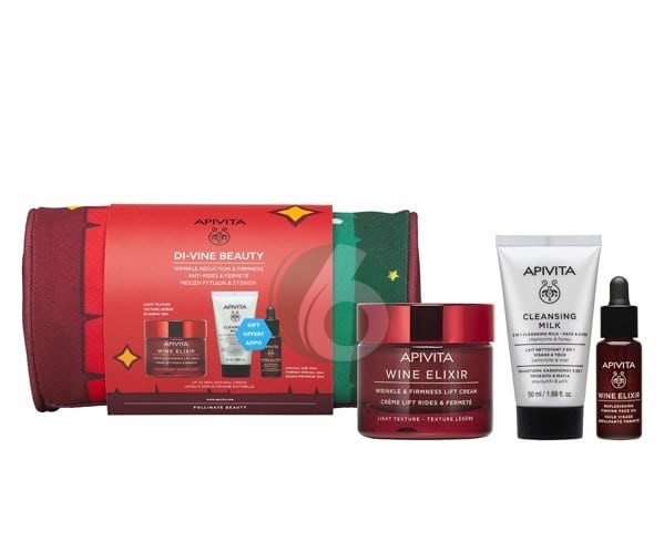 APIVITA WINE ELIXIR TEXTURE LEGGERA 50ml+WINE ELIXIR 10ML+CLEANSING MILK 50ML