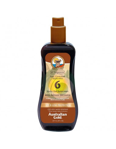 AUSTRALIAN GOLD SPRAY GEL WITH BRONZER SPF 6 237 ML