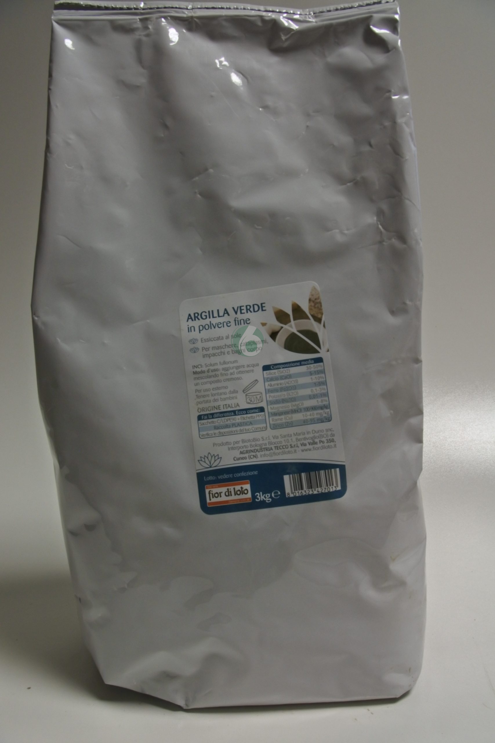 FIOR DI LOTO ARGILLA VERDE IN POLVERE, 3KG