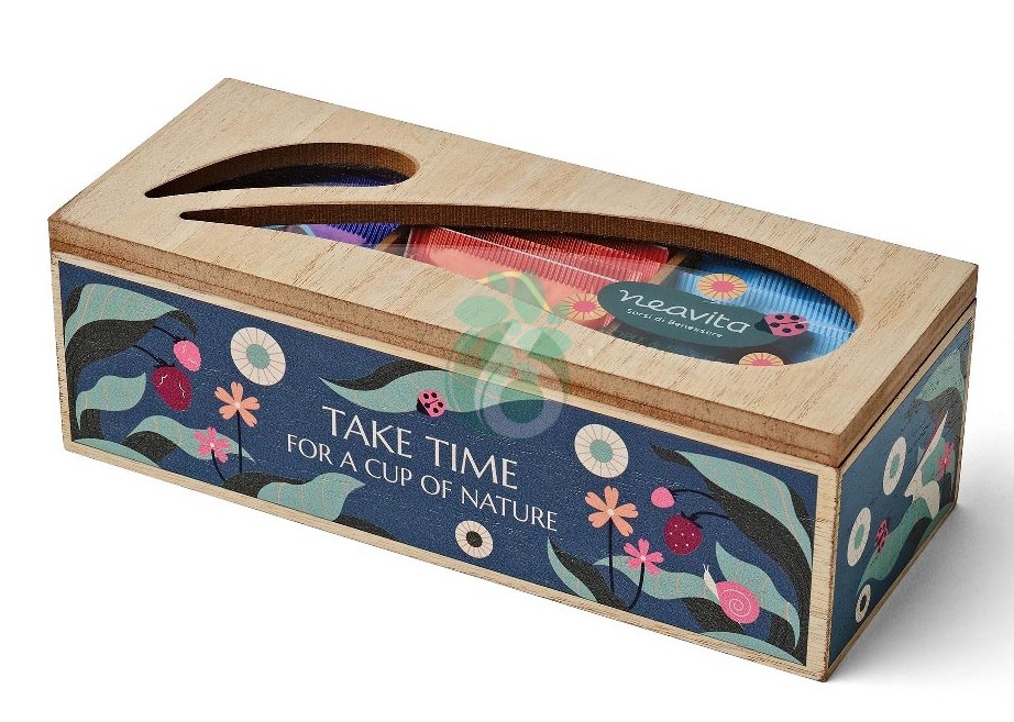 NEAVITA PEOPLE E NATURE - COFANETTO IN LEGNO VERDE, 15 TISANE ASSORTITE