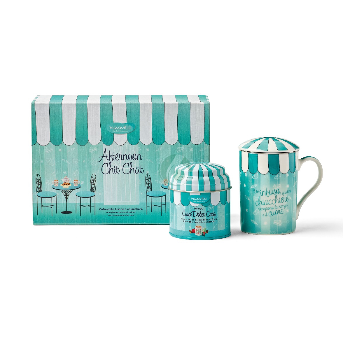 NEAVITA CHIT CHAT - COFANETTO INFUSIERA + INFUSO CASA DOLCE CASA