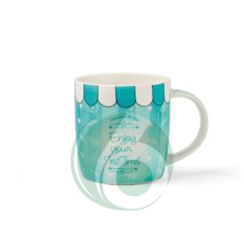 NEAVITA CHIT CHAT - ESSENTIAL MUG TAZZA IN CERAMICA AZZURRA, 1 TAZZA