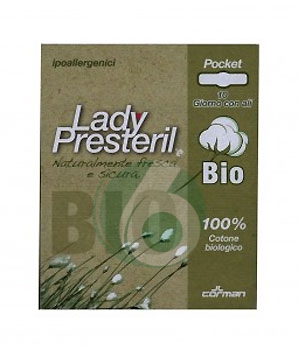 Lady Presteril Linea Pocket Bio Assorbente Puro Cotone 10 Assorbenti Giorno Ali