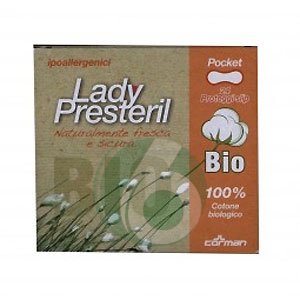 Lady Presteril Linea Pocket Bio Assorbente Puro Cotone 24 Proteggislip