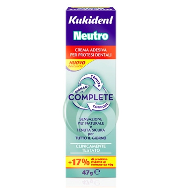 Kukident Linea Protesi Dentali Neutro Complete Crema Adesiva Protettiva 47 g