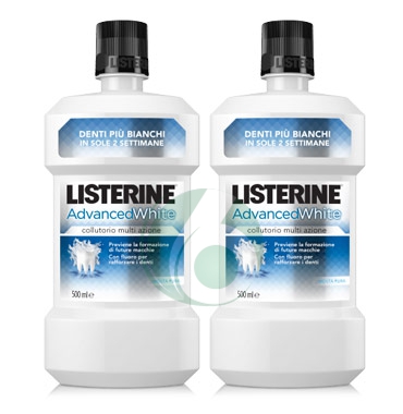 Listerine Linea Igiene Orale Quortidiana Advanced White Collutorio 2x500 ml