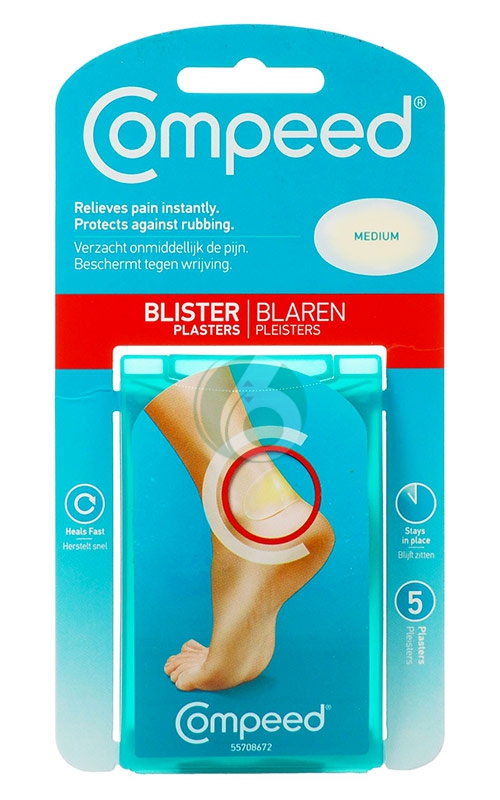 Compeed Linea Protezione Guarigione Vesciche 5 Cerotti Medi per Tallone