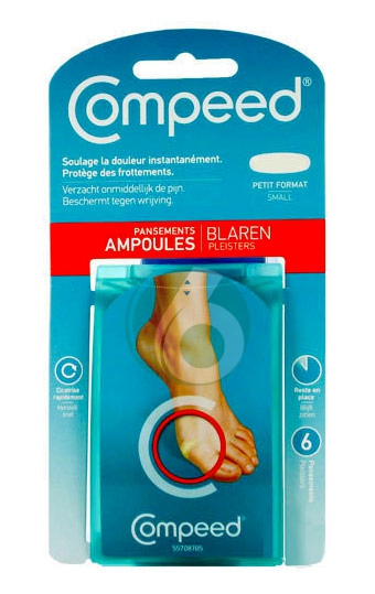 Compeed Linea Protezione Guarigione Vesciche 6 Cerotti Small per Piede