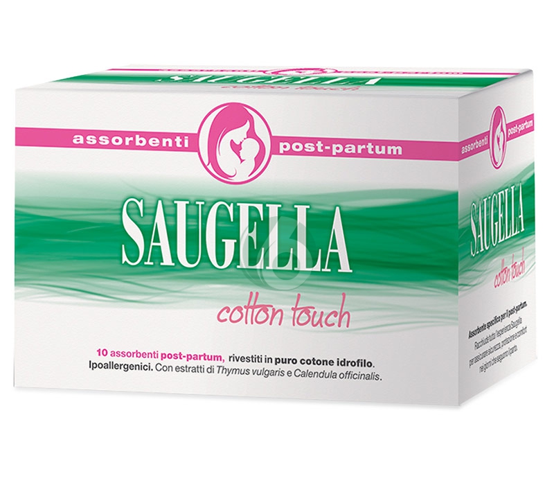 Saugella Linea Cotton Touch 10 Assorbenti Post-Partum in Puro Cotone