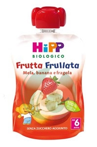 HiPP Linea Svezzamento Bio Frutta Frullata Gusto Mela, Banana e Fragola 90 g