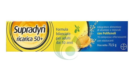 Supradyn Linea Vitamine e Minerali Ricarica 50+ Over 50 Integratore 15 Compresse