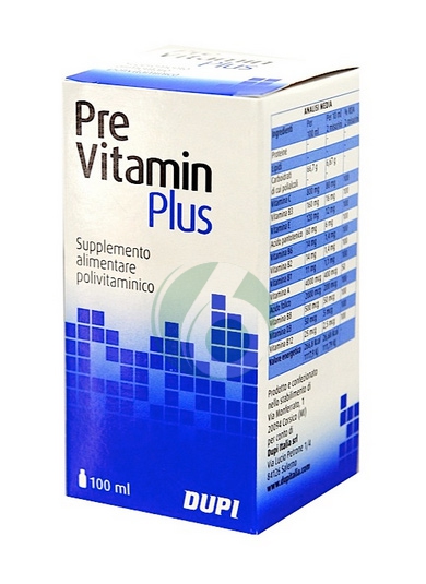 Dupi Italia Linea Vitamine e Minerali Pre-vitamin Plus Integratore 100 ml