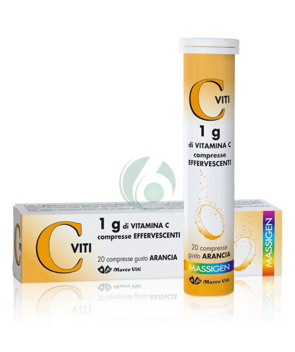 Massigen Linea Vitamine Viti C 1 g Integratore 20 Compresse Effervescenti