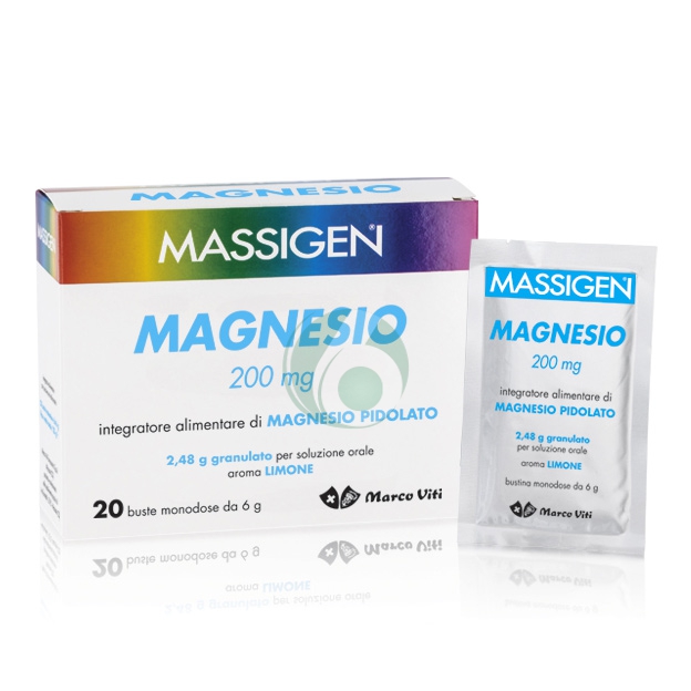 Massigen Linea Sali Minerali Magnesio Pidolato Integratore 20 Buste Limone