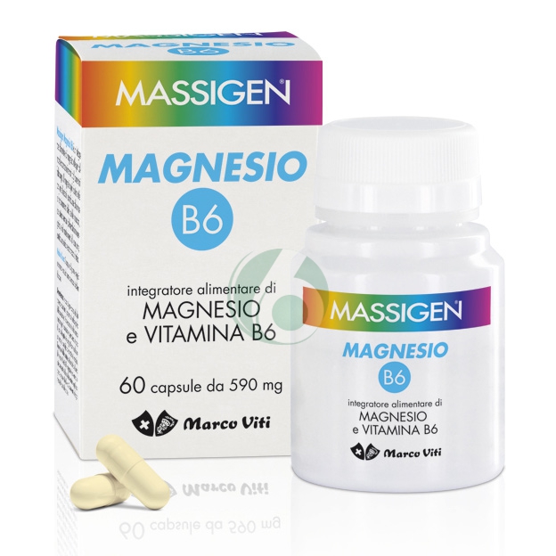 Massigen Linea Vitamine Minerali Magnesio e Vitamina B6 Integratore 60 Capsule