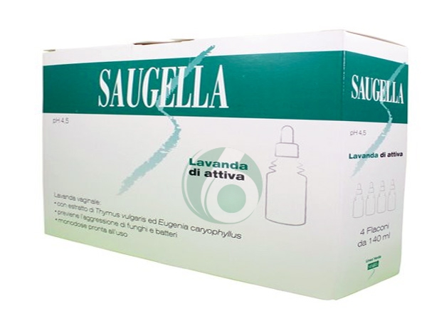 Saugella Linea Dispositivi Medici Attiva Lavanda Vaginale 4 Flaconi da 140 ml