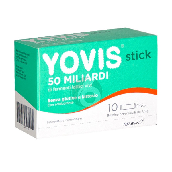 Alfasigma Linea Intestino Sano Yovis Integratore di Fermenti Lattici 10 Stick