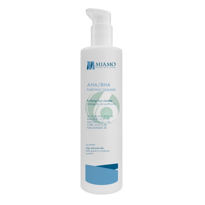 MIAMO LINEA ACNEVER  AHA/BHA PURIFYNG CLEANSER- GEL PURIFICANTE VISO 250 ml