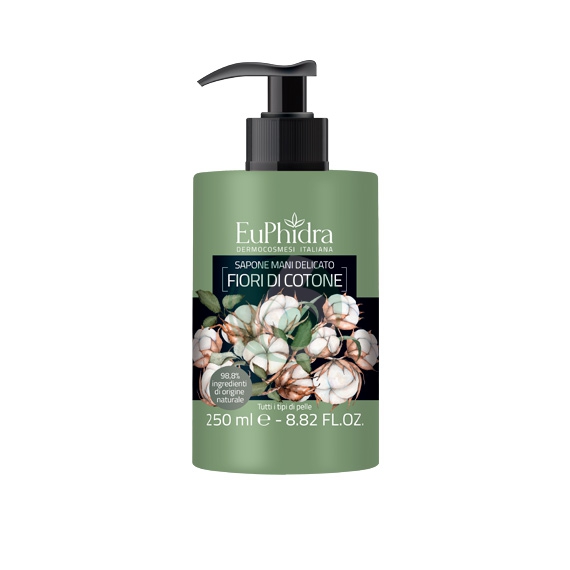 EuPhidra Linea Floreali Sapone Mani Delicato e Idratante Fiori di Cotone 250 ml