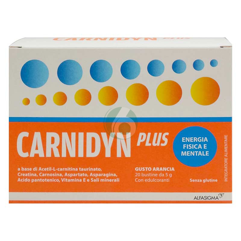 Alfasigma Linea Benessere Energia Carnidyn Plus Integratore Alimentare 20 Buste