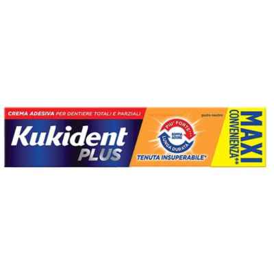 KUKIDENT PLUS DOPPIA AZIONE MAXI CREMA ADESIVA PER DENTIERE TOTALI PARZIALI  65G